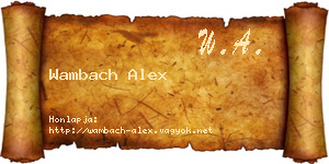 Wambach Alex névjegykártya