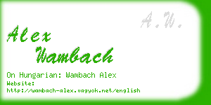 alex wambach business card